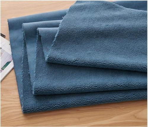 Strapazierfähiger Kunstfell-Sherpa-Wollstoff 160 x 50 cm for Kleidungsstücke, Bastelarbeiten, Spielzeug, Kissen, Dekorationen, Kleidung(Dark Blue) von JvFbjLF