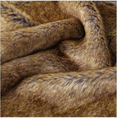 Zotteliger brauner Kunstpelzstoff, 160 cm breit, weicher 20 mm kurzer Flor for Mantelkragen, Kleidungsstücke, Näharbeiten, Dekoration, Kleidung, Spielzeug(1m) von JvFbjLF