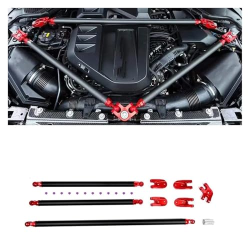 Motorhalterungen Für G80 Für M3 G82 G83 Für M4 2021 2022 2023 2024 G87 Für M2 Dry Carbon Fiber Motor Strut Bar Balance Brace Halterung Bar Balancer Strahl Hebel Motorhalterung(Rot) von Jvdoipgd