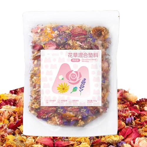 100 g getrocknete Blütenbettwäsche für Hamster - Geruchskontrolle & Feuchtigkeitsabsorbiermatte | Beruhigende Duftbettwäsche für Rennmäuse, Frettchen, Meerschweinchen, kleine Haustiere und Innenkäfige von Jvjggag