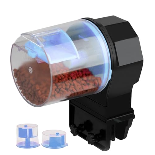 Automatischer Fischfuttermittel - Timer für Batterieantrieb für Smart Fish Tank | PVC -Material mit großen und kleinen Lebensmittelboxen für Betta, Schildkröte, Aquarium, Teich, Haus, Tierha von Jvjggag