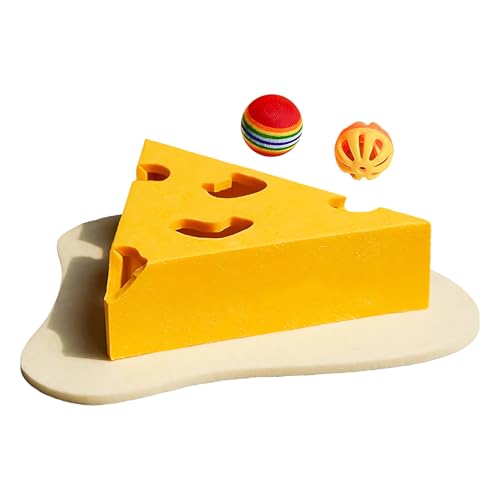 Cat Scratcher Toy, Cheese Design Kitten Scratch Pad with Claw Sharpening Holes, Felt Educational Digging Board for Small Medium Large Pets, Indoor Cat Activity Toy Cat Scratcher Toy, Cheese Design Kitten Scratch Pad with Claw Sharpening Holes, Felt Educational Digging Board for Small Medium Large Pets, Indoor Cat Activity Toy von Jvjggag