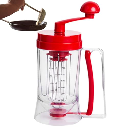 Jvjggag Pfannkuchenteigspender | 900 ml Pfannkuchenteigspender und Mixer mit Rührfunktion | Ausgießer für Grillplatte, Waffel und Trenner für Cupcakes, Waffeln Jvjggag Pfannkuchenteigspender | 900 ml Pfannkuchenteigspender und Mixer mit Rührfunktion | Ausgießer für Grillplatte, Waffel und Trenner für Cupcakes, Waffeln von Jvjggag