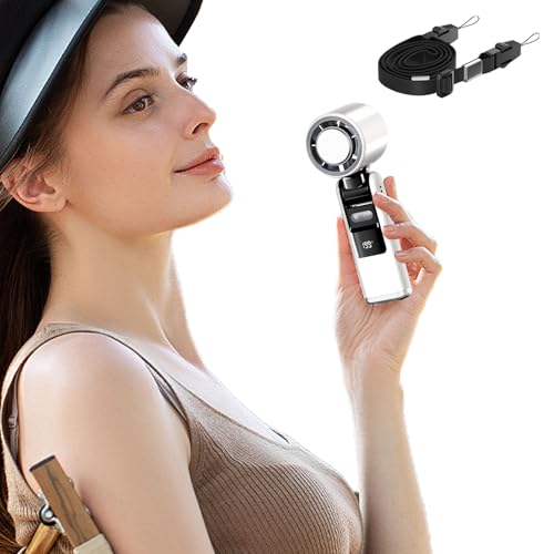 Jvjggag Portable Fan, Handheld Cooling Device, Compact Personal Blower, Ice Compress Feature, 199-Speed Adjustment, for Travel Outdoor Sports Home Study, 7.2x2.36 Inches von Jvjggag