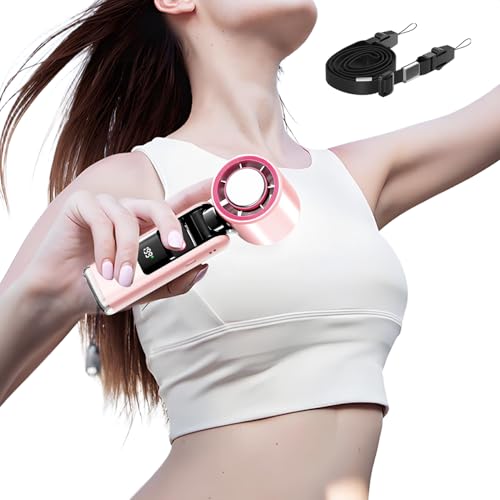 Jvjggag Portable Fan, Handheld Cooling Device, Compact Personal Blower, Ice Compress Feature, 199-Speed Adjustment, for Travel Outdoor Sports Home Study, 7.2x2.36 Inches von Jvjggag