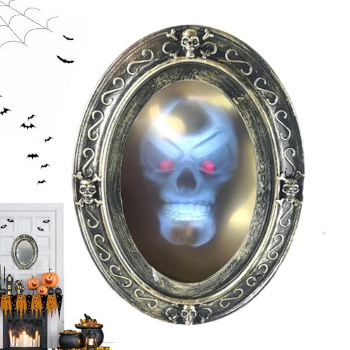 Jvjggag Scary Motion Activated Haunted | Haunted with Sounds | Halloween Scary Portrait Horror Prop for Indoor Halloween Decorations von Jvjggag