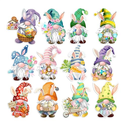 Küche Dekorationen, Ostern Magnete, Küche Deko Magnet, 12 Stück Frühling Urlaub Wichtel Kühlschrank Magnete, Harz Wichtel Magnete Set für Küche, Metalltüren und Auto Dekorationen von Jvjggag