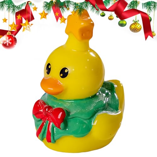 Mini Ducks - Weihnachts -Miniatur -Entenfiguren für festliche Dekoration | Harz mit handbemalten Details, 2-3 cm süße Tierverzierungen, Strumpfstoffe für Kuchengartenpool-Klassenzimmer Badezimmer von Jvjggag