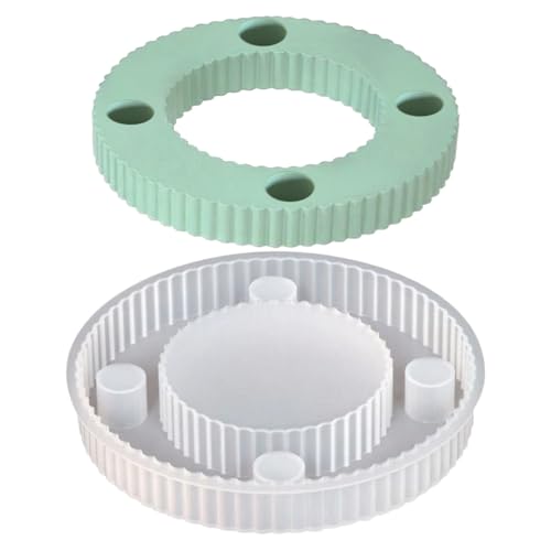 Silikonkerzenhalterform - 4 Löcher Harzzement Betonformen zum Handwerk | Rundes Schimmelpilzwerkzeug mit flexibler Nicht-Stick-Oberfläche, ideal für die Dekoration zu Hause, Workshop, Tisch Silikonkerzenhalterform - 4 Löcher Harzzement Betonformen zum Handwerk | Rundes Schimmelpilzwerkzeug mit flexibler Nicht-Stick-Oberfläche, ideal für die Dekoration zu Hause, Workshop, Tisch von Jvjggag