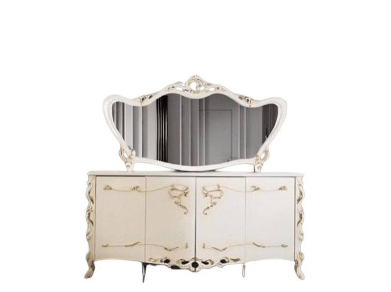 JVmoebel Kommode Spiegel Garnitur Ess Barock Kommoden Holz Kommode Holz Schrank Weiß, Made in Europa von JVmoebel