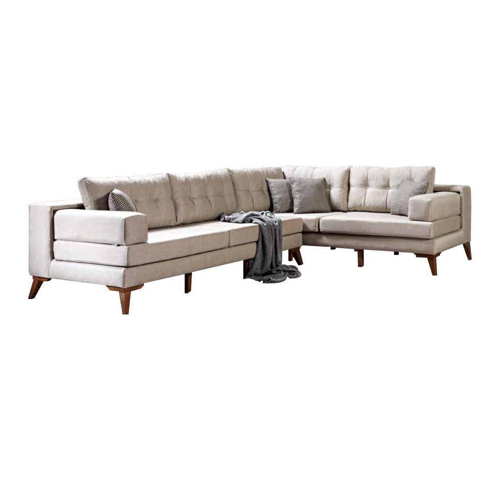 JVmoebel Ecksofa Weiße Stilvolle Eckcouch Textilsofas Moderne Wohnlandschaft Luxus, Ecksofa 1 Teile, Made in Europa von Jvmoebel