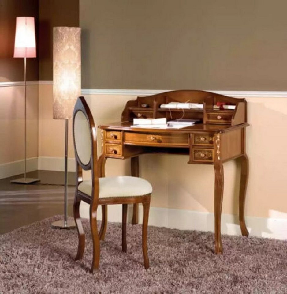 JVmoebel Schreibtisch Klassischer Schreibtisch mit Braunem Holzstuhl in Einem Arbeitszimmer (2-St., Schreibtisch + Stuhl), Made in Europa von JVmoebel