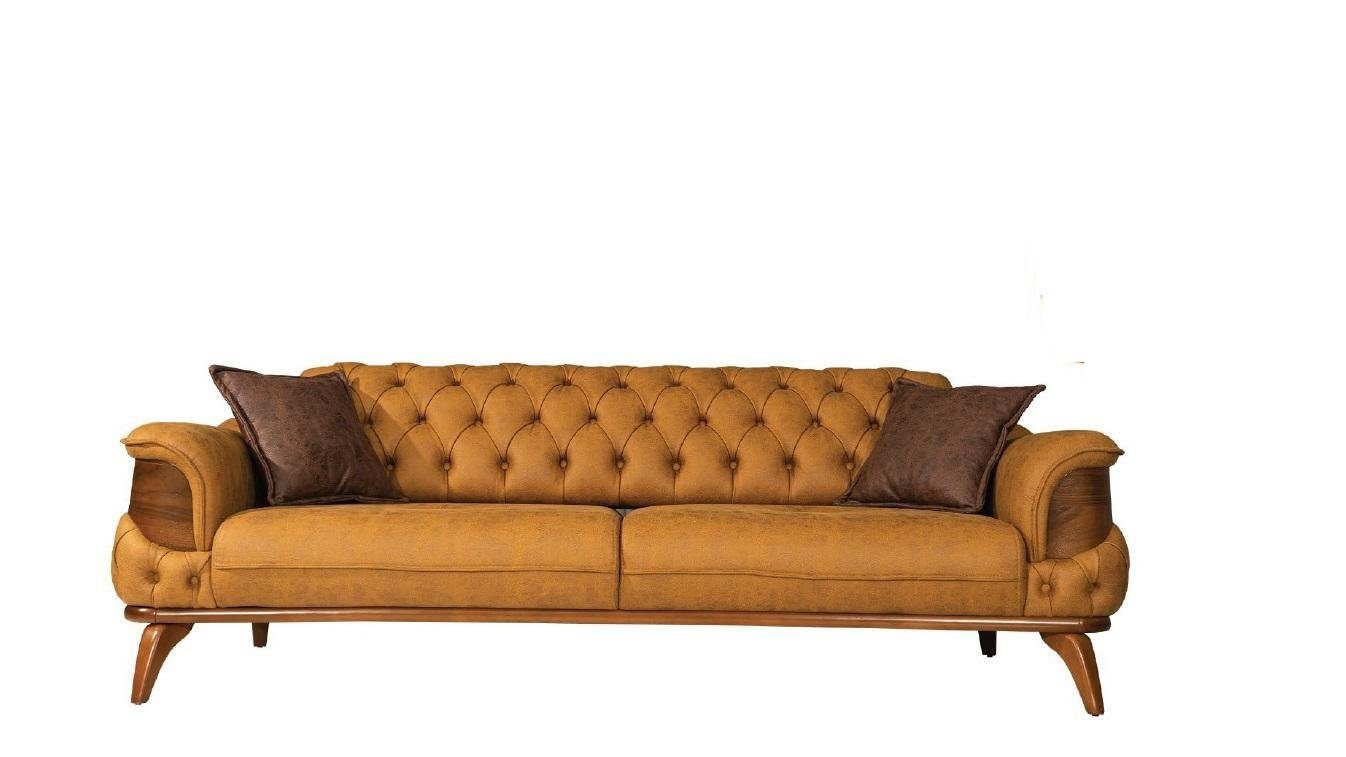 JVmoebel Sofa Dreisitzer Sofa Leder Couches Sofas Luxus Couch Chesterfield Western, Made in Europe von JVmoebel