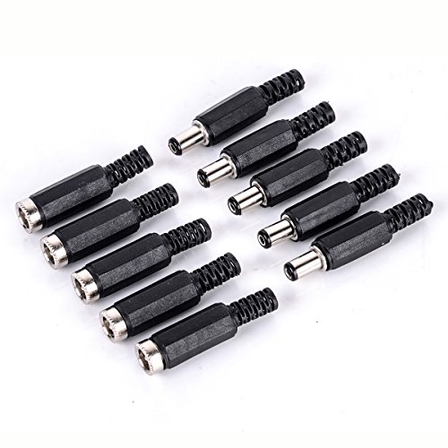 10 DC Power Plug 2.1 mmx5.5 mm in Frauen-Klinkenbuchse Adapter Stecker Set 10 DC Power Plug 2.1 mmx5.5 mm in Frauen-Klinkenbuchse Adapter Stecker Set von Jwn
