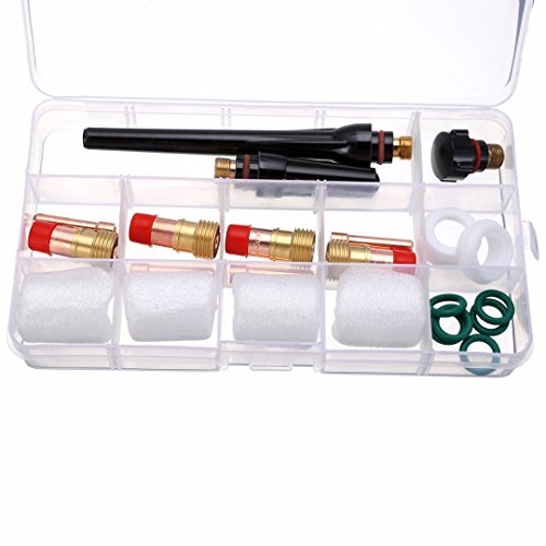 23-teiliges Profi-Schweißbrenner-Set mit 4#10 Pyrex-Bechern für Tig WP-17/18/26 Taschenlampe von Jwn