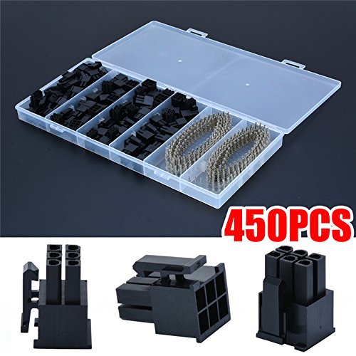 50 Stück 5557 8P (6+2) Pin ATX EPS PCI-E Stecker + 400 Stück Terminal Crimp Pin Stecker mit Box für Computer Buchse Stecker von Jwn