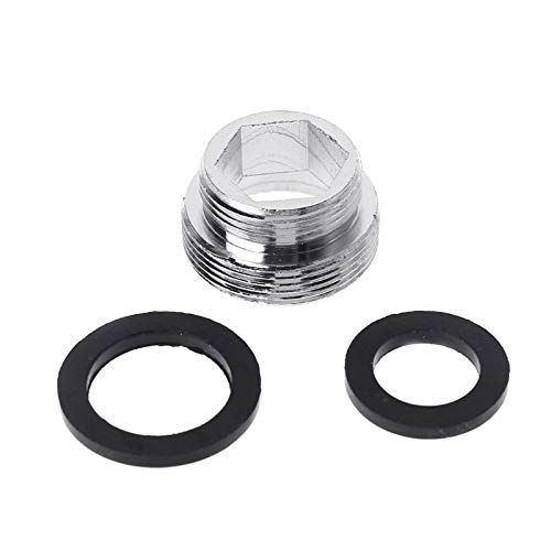 Wasserspar-Adapter für Wasserhahn, Metall-Außengewinde, für Küchenarmaturen, 16 / 18 / 20 / 22 / 24 / 28 mm auf 22 mm oder G1/2 auf 22 mm, schwarz von Jwn