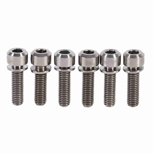 6pcs titanium ti Allen hex, Titanlegierung M5 x 18 mm Schrauben Schraube mit Unterlegscheiben Titanschraube Inneres Hex Multicolor -Rundkopf für MTBs -Fahrradstamm einstellen (Du färbte) von Jwthee