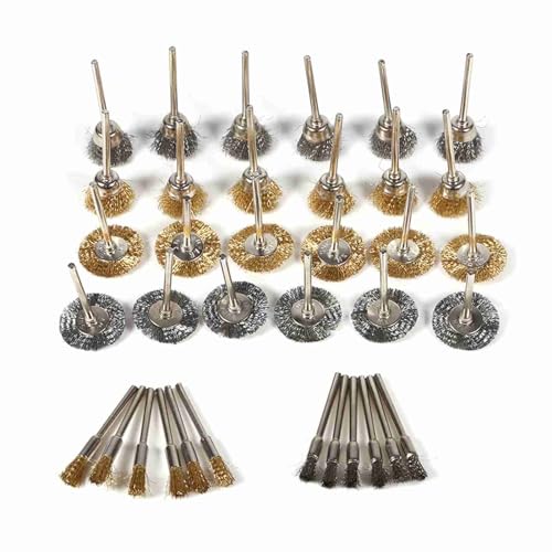 Heavy-Duty-Polier-Rad bürsten, 36 Stück Messing-Stahldraht-Bürsten-Set-Kugelschreiber-Becher-Rad-geformte Polier reinigungs werkzeuge Vollsatz Heavy-Duty-Polier-Rad bürsten, 36 Stück Messing-Stahldraht-Bürsten-Set-Kugelschreiber-Becher-Rad-geformte Polier reinigungs werkzeuge Vollsatz von Jwthee