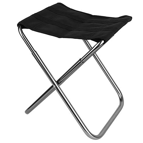 Jwthee Campinghocker, Klapphocker mit Tragetasche, 9,5 × 8,7 × 11 Zoll Aluminiumlegierung Outdoor Camping Leichter Samll -Stuhl für das Fischen von Wanderpicknickgarten und Strand (24 * 22 * 28 cm) von Jwthee