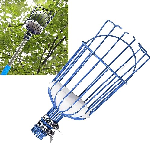 Jwthee Obstpflückerkorbkopf, abnehmbares Obsterntewerkzeug zum Sammeln von Äpfeln, Mango, Orange, Zitrone, Pfirsich, Obstgreifwerkzeug mit Schaumstoffkissen (Blau) von Jwthee