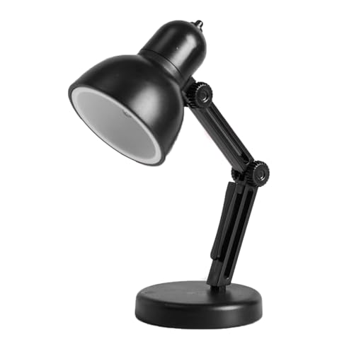 LED-Schreibtischlampe, Mini-Schreibtischlampe, faltbar, tragbar, Augenpflege, verstellbare Tischlampe mit Magnetfuß für Zuhause und Büro (Schwarz) von Jwthee