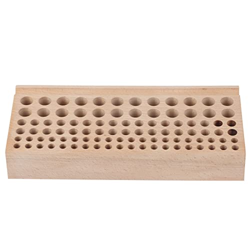 Lederarbeitswerkzeughalter, 98 Löcher Holz Ledercraft Tool Rack Stand Organizer mit einem großen Schlitzleder -Lederhalter -Leder -Werkzeug -Aufbewahrungsbox für Leder -Punch von Jwthee