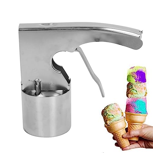 Old Fashioned Nostalgic Ece Cream Scooper, Edelstahl Old Time Zylindrisch Eiscreme -Schaufel mit federmächtigem Auslöser für die einfache Freisetzung, einfach zu reinigen ﻿ von Jwthee