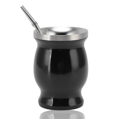 Yerba-Mate-Tasse, Mate-Kürbis, Edelstahl-Teetassen-Set, doppelwandige Kaffeetasse, traditionelle Mate-Tasse mit Strohhalm, Löffel und Reinigungsbürste Yerba-Mate-Tasse, Mate-Kürbis, Edelstahl-Teetassen-Set, doppelwandige Kaffeetasse, traditionelle Mate-Tasse mit Strohhalm, Löffel und Reinigungsbürste von Jwthee