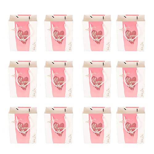 12pcs tüten Marry Me Rosgold Briefe Soft Griff wiederverwendbare Party -Taschen Hochzeit Engagement von Jxngery