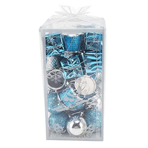 32-teiliges Weihnachtsbaum-Dekorationsset für die Tür, zum Aufhängen, Heimdekor-Set für Party, DIY (blau) von Jxngery