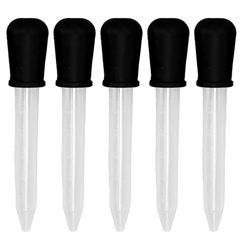 5pcs Silikontransferpipetten 5 ml Einfacher Reinigungstracker für DIY (Schwarz) von Jxngery