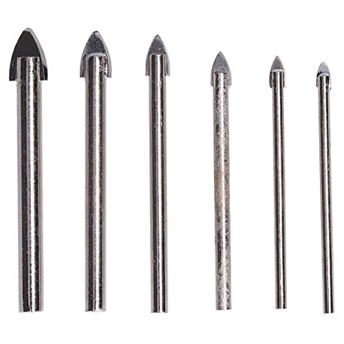 6pcs Glasbohrmaschine Bit Hardlegierung Genauer Stabiler Öffnungslochöffner für Fliesen -Strass -Loch -Sägen -Bohrbits Fliesenöffner von Jxngery