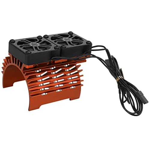 Bürstenloser Motorkühlungslüfter Dual Lüfter Kühler 8,4 V Hochgeschwindigkeitsleistung für 1/5 RC -Auto (Orange) von Jxngery