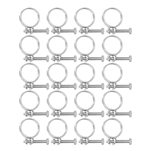 Edelstahl Doppeldrahtschlauchklemmen Einstellbare Anti -Korrosions -Schlauchklemmen 20pcs (16-19 mm) von Jxngery