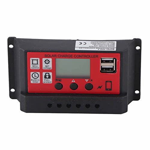 Einstellbarer Solarladungscontroller Einstellbarer Solarpanel Batterie intelligenter Regler mit LCD -Anzeige 12V 24 V (10a) von Jxngery
