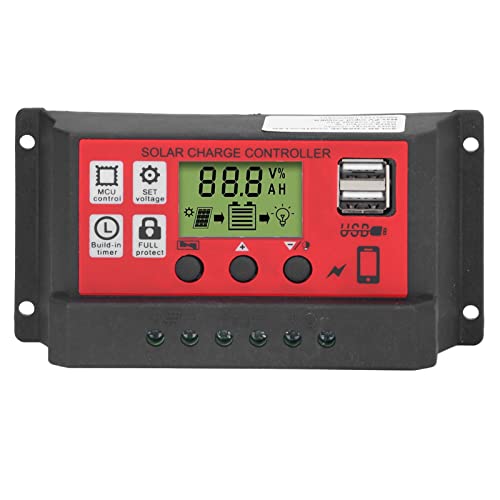 Einstellbarer Solarladungscontroller Einstellbarer Solarpanel Batterie intelligenter Regler mit LCD -Anzeige 12V 24 V (30a) von Jxngery