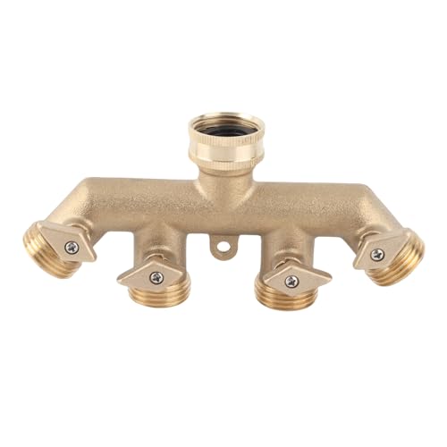 G3/4 Messing 4 - -Gartenschlauch -Splitter -Kugel -Ventil -Schlauchadapter Wasserhahn -Ventil -Stecker von Jxngery