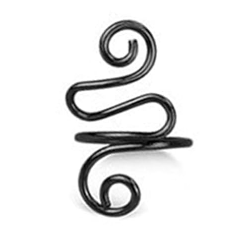 Häkel-Spann-Ring-Legierung einstellbar, umlenkbar, Garn-Spannungs-Kontroll ring, selbst gefertigt, mit Zickzack-Design, Strick-Häkel-Legierung, Handarbeit, multifunktional (Schwarz) von Jxngery