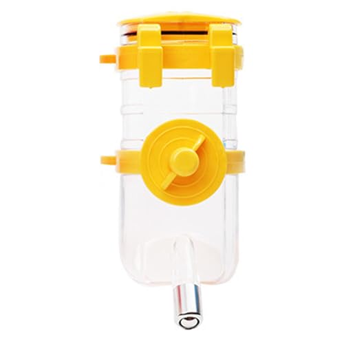 Haustier Hanging Wasserflasche Automatisch Edelstahl Perlen Hundefuttermittelflasche für Haustier Katzen Hunde kleines Tier 350 ml (Gelb) von Jxngery