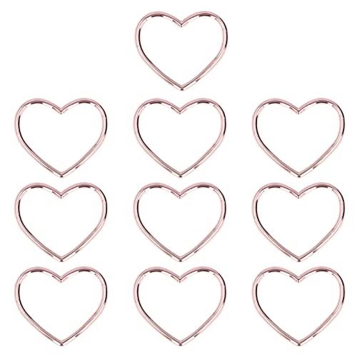 Herzförmiges DIY -Schlüsselbund -Zubehör elegantes Design 10 PCs Eisenschlüsselkette für Handwerk (Roségold) von Jxngery
