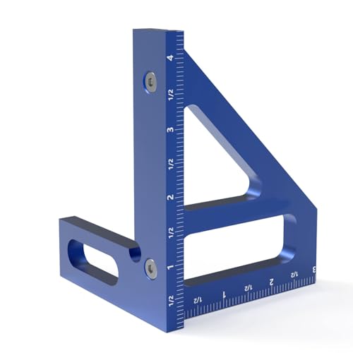 Holzbearbeitung Multi -Winkel -Messung Dreieck Lineal Zeichnung Gehrungsschreiber 45 90 Grad für Ingenieure (Blau) von Jxngery