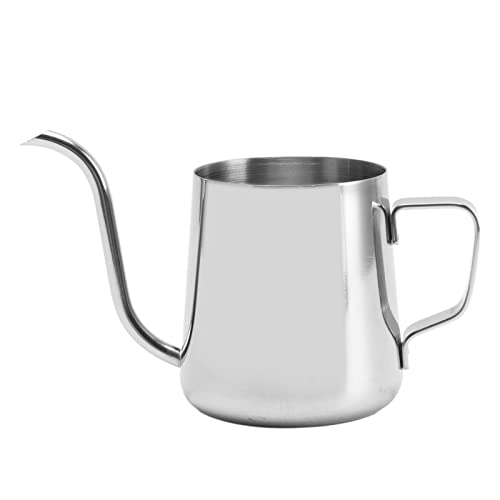 Jxngery 304 Edelstahl Schwanenhals über Kaffeekessel Ergonomische Handtropfen -Teekanne für Home Office Cafe (250 ml Silber) von Jxngery