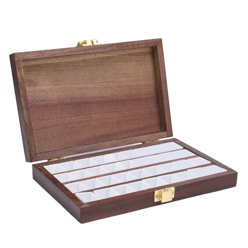 Jxngery Aquarell -Mischtablett Palette 36 Wells Walnuss Holz Reise kompakt tragbar von Jxngery