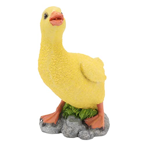Jxngery Entenschmuck Harz Tier Figur lebensechtiges Tierdekor Office Desktop Garten Innenpremium stabil langlebig (Gelb) von Jxngery