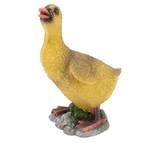 Jxngery Entenschmuck Harz Tier Figur lebensechtiges Tierdekor Office Desktop Garten Innenpremium stabil langlebig (Grau) von Jxngery