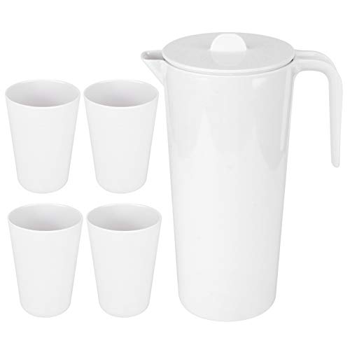 Jxngery Großkapazität Wasserkocher Set Haltbarer Melamintee -Krug mit 4pcs Tassen Heimküchengebrauch von Jxngery