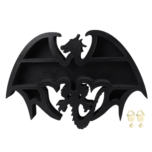 Jxngery Kristall -Display -Regal Drachen Design Starkes Holzsteinschelfer -Display für Schlafzimmer Bürotisch von Jxngery