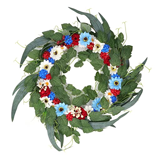 Jxngery Patriotischer Blumenkranz, hell, lebendig, langlebig, 4. Juli für Party, Garten Jxngery Patriotischer Blumenkranz, hell, lebendig, langlebig, 4. Juli für Party, Garten von Jxngery