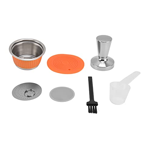 Jxngery Wiederverwendbare Kaffeekapsel Filter Tasse nachfüllbare Dripper -Set Edelstahl (Orange) von Jxngery